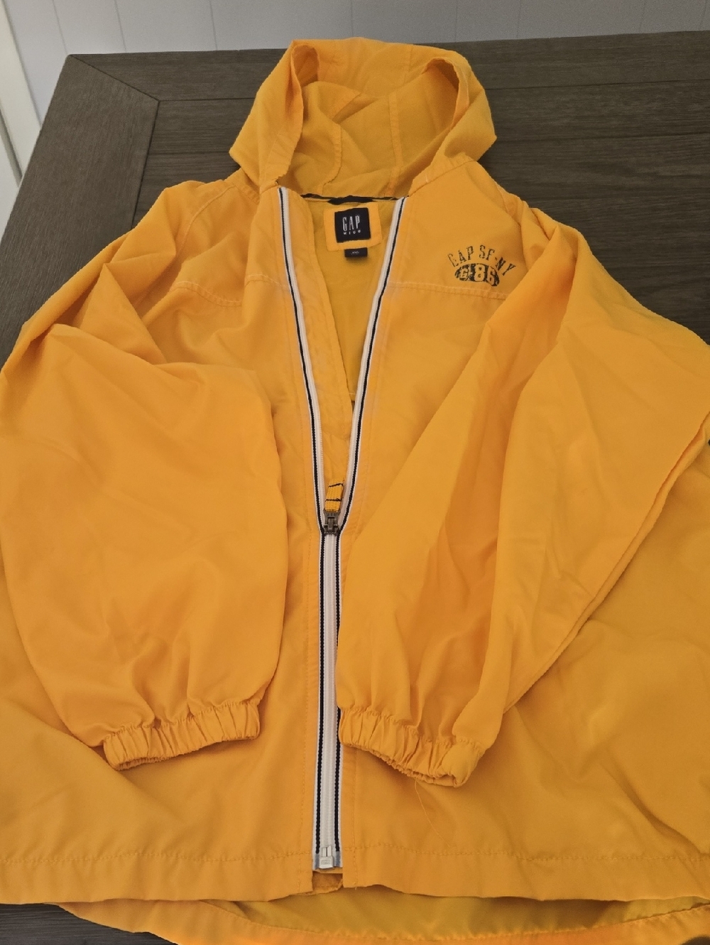GAP Bright Yellow Hooded Zip Jacket